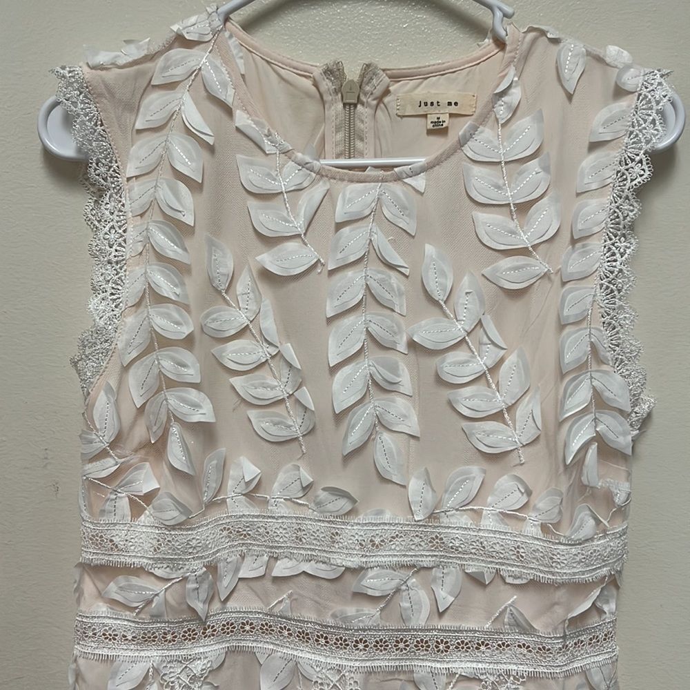 Just Me Ivory Lace Midi Dress - Picture 3 of 10
